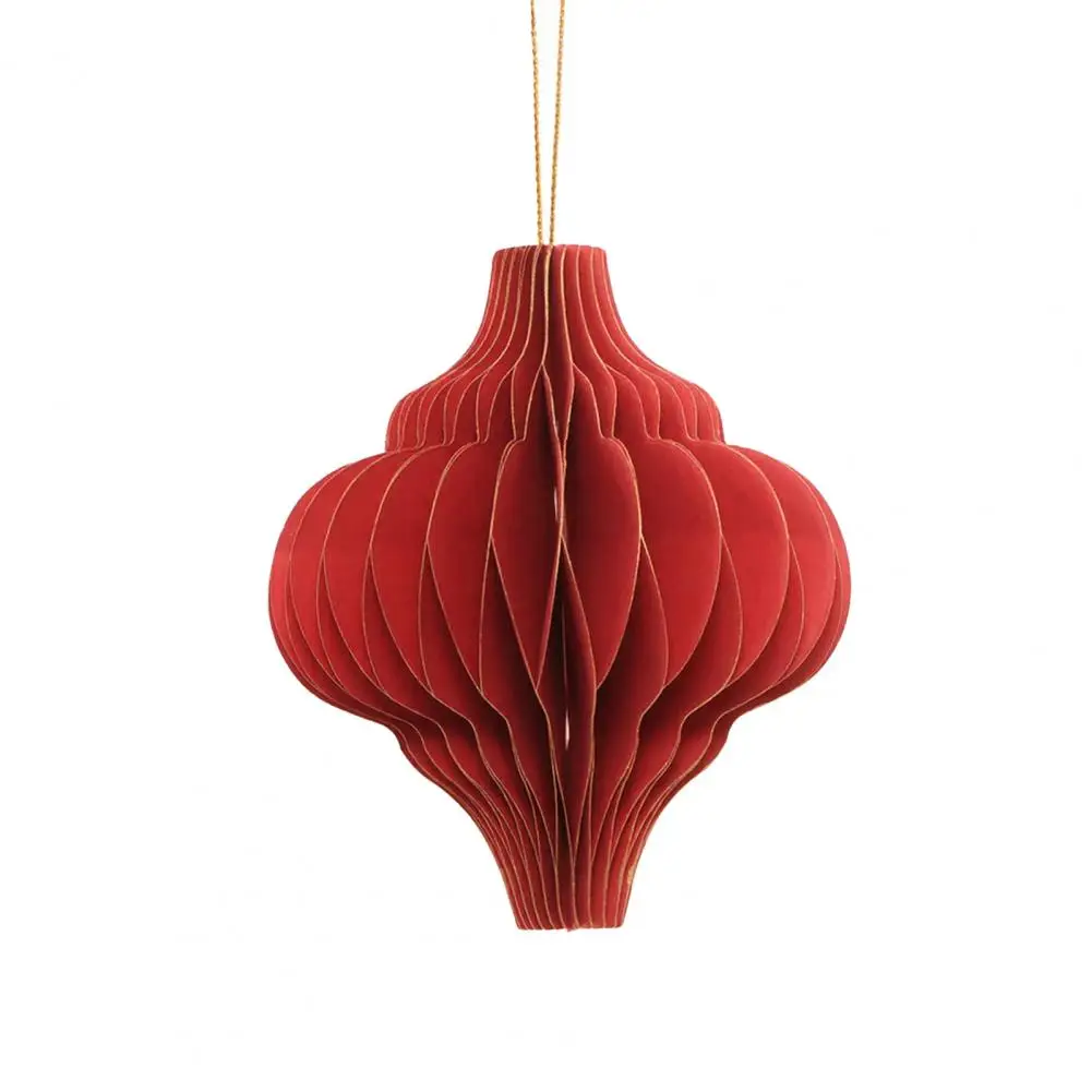 Honeycomb Paper Lantern Set Christmas Paper Honeycomb Ornaments for Tree 3d Glitter Edge Lanterns Foldable Vintage for Holiday