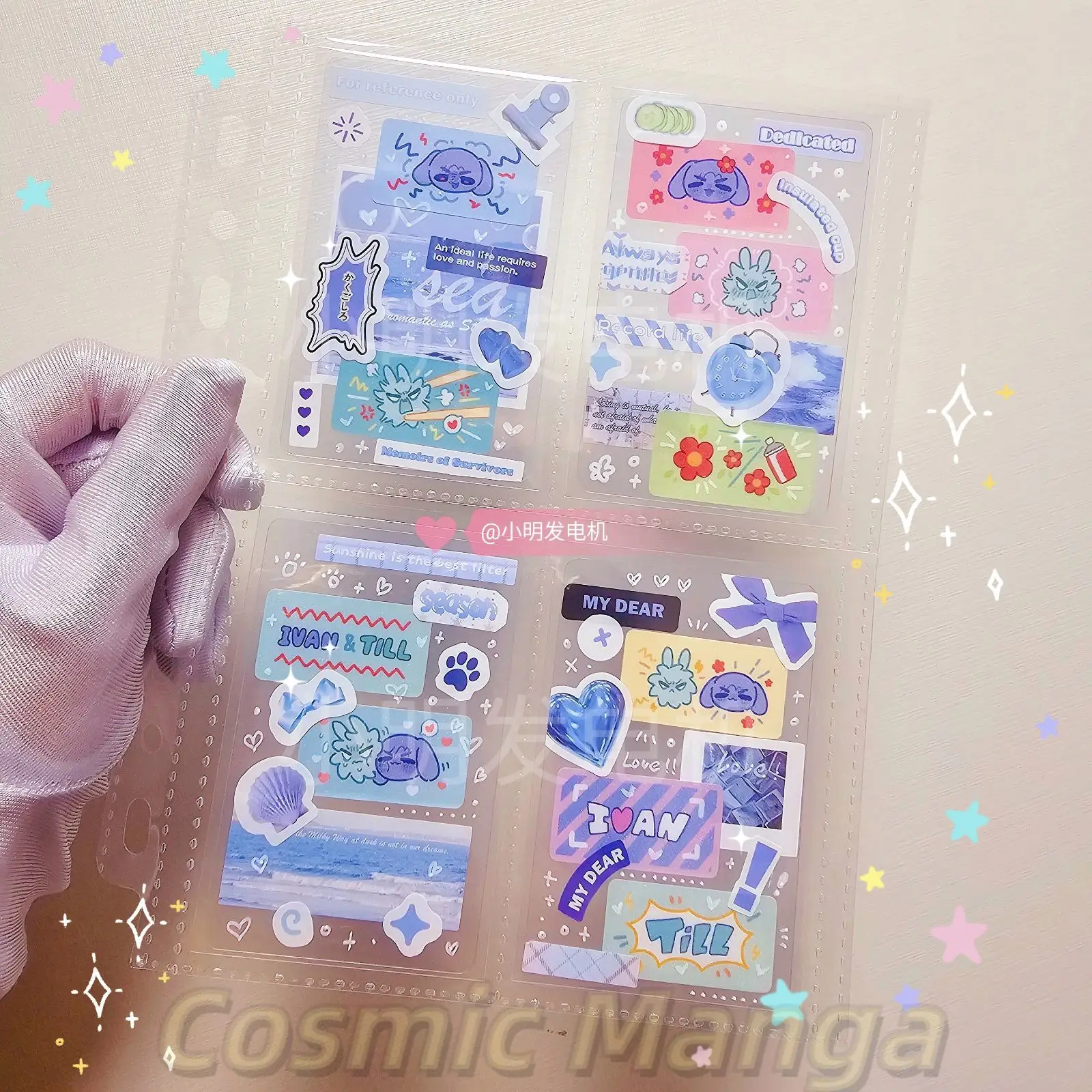 Game Alien Stage MiZi Sua Till Ivan Super Cute Animal Style Label Roll Stickers Mini- Small Standing Sign Transparent Card Gift