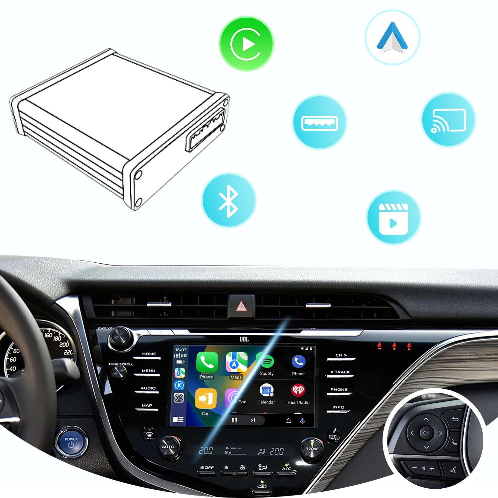 Factory Direct CarPlay Interface Camry Avalon OEM Screen Upgrade To Wireless CarPlay Android Auto Retrofit