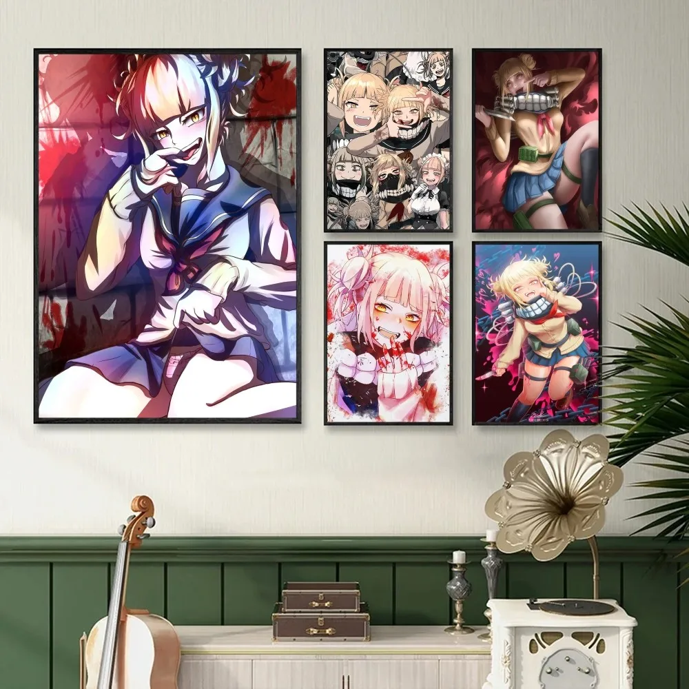 My Hero Academia Himiko Toga Poster Self-adhesive Art Waterproof Paper Sticker Coffee House Bar Room Wall Decor