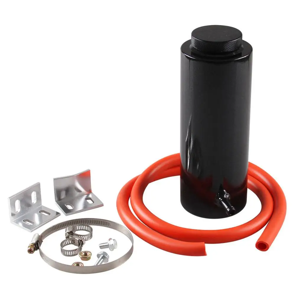 800ml Modification Coolant Overflow Tank Aluminum Coolant Reservoir Bottle Radiator Coolant Tank (Black)