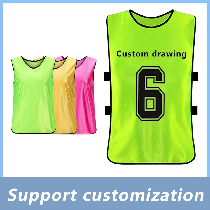 Adults Children Soccer Training Vest Football Shirts Jerseys Scrimmage Practice Sports Vest Breathable Team Training