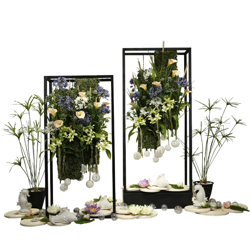 Simulated plant landscaping, floor to ceiling set, window display decoration, green plant and floral ornaments