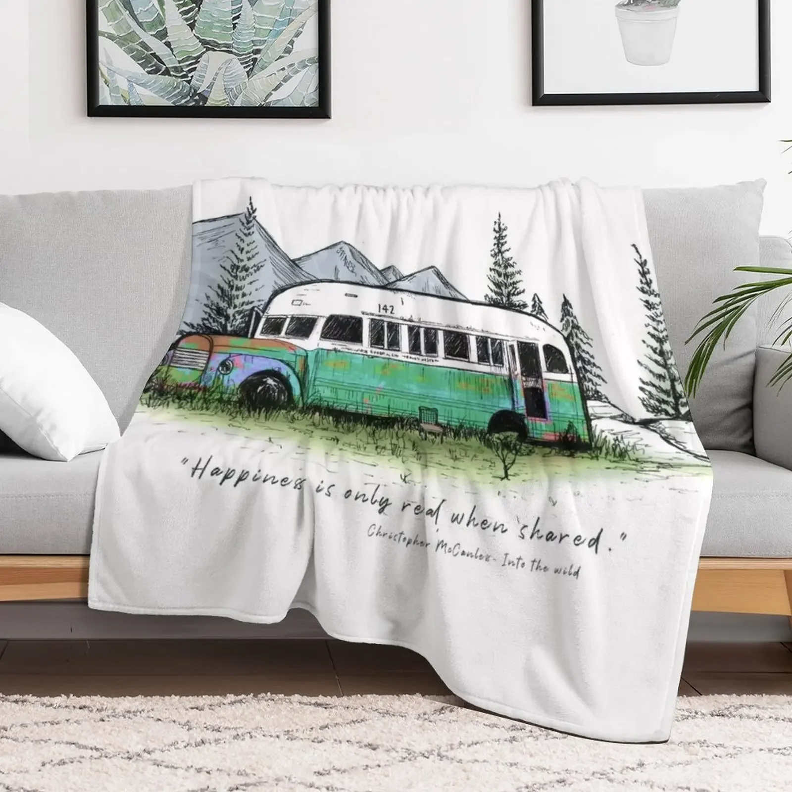 The magic bus Throw Blanket Spring Fall Cozy Throw Blanket for Couch