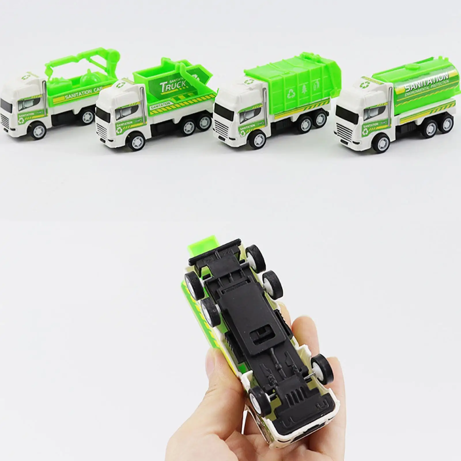 4pcs Friction Powered Pull Back City Cars and Trucks Toy Vehicles Set Model Car for Toddlers, Boys, and Girls’ Educational Play