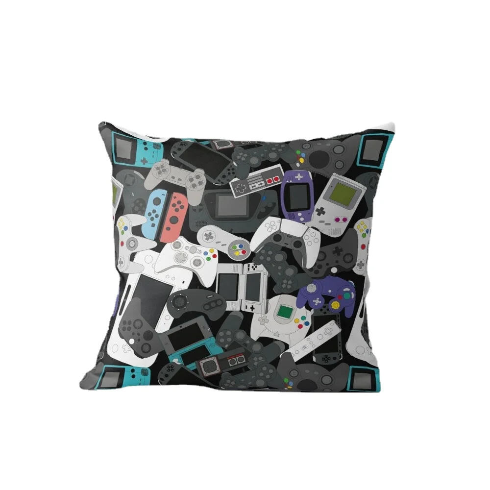 Anime Gamepad Pillowcase Video Game Pillowcase Home Decor Cushion cover Gift For Anime Loving Double-Sided Print 45x45cm