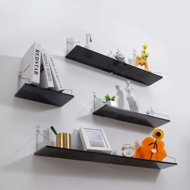 

40cm Modern Style Acrylic Wall Shelf No Punching Storage Rack Living Room Decoration Bedroom Book Storage Home Decoration