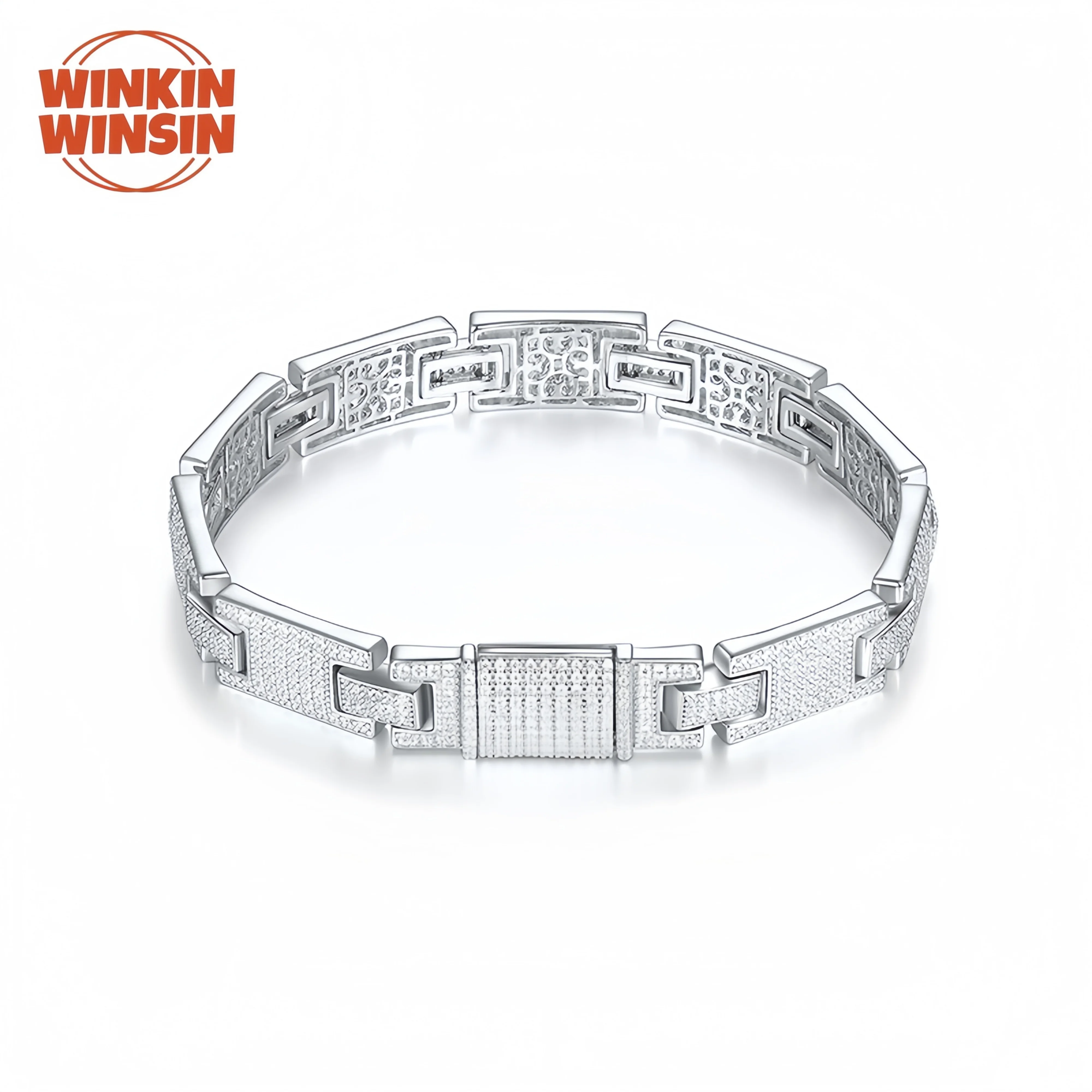 

Winkin Winsin Brand S925 Sterling Silver Moissanite Hip Hop Jewelry Vintage Bracelet GRA Certificate Gemstones Bracelets Jewelry