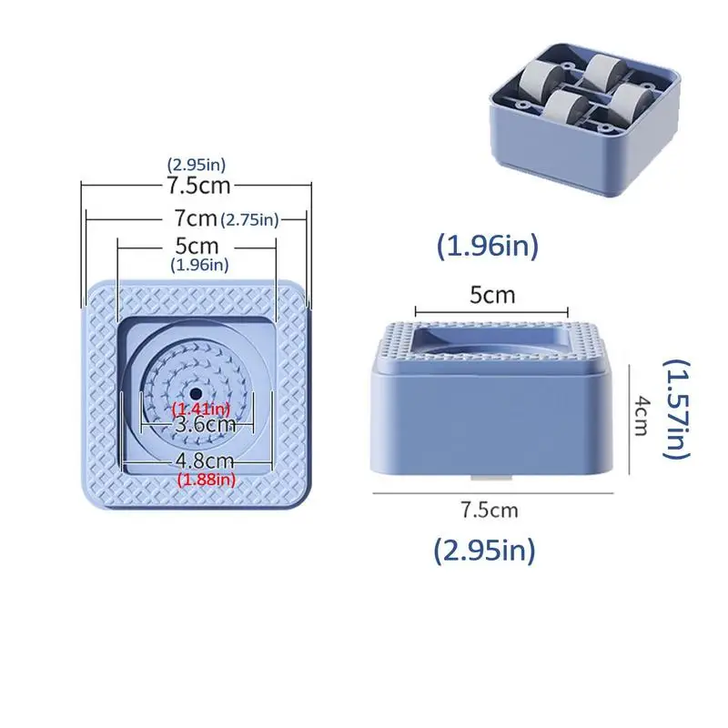 Furniture Risers 360-Degree Rotation Bed Raising Blocks Bed Sofa Chair Table Feet Wear Resistant Anti Slip Mat Carbon Steel