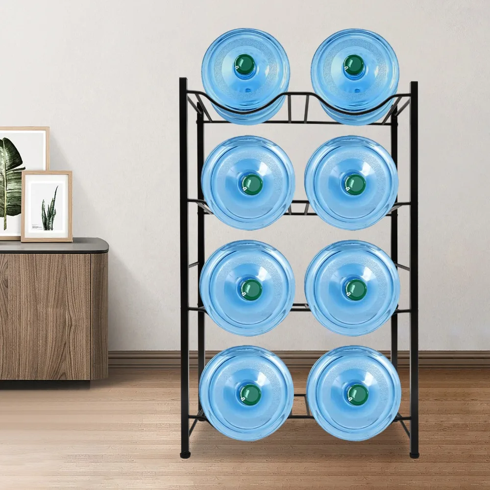 

5 Gallon Water Bottle Holder Heavy Duty Water Jug Stand 4 Tier 5 Gallon Water Jug Holder Water Dispenser Rack for 8 Bottles