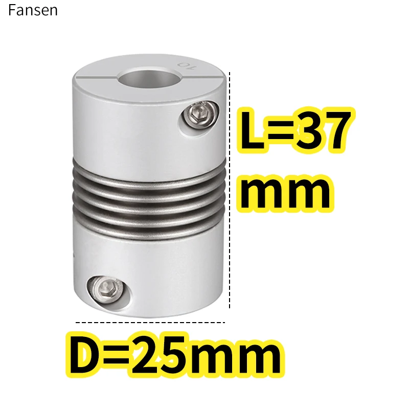 D25*37 Aluminum alloy corrugated tube coupling CPB spring elastic stainless steel high torque GRC flexible servo motor couplers