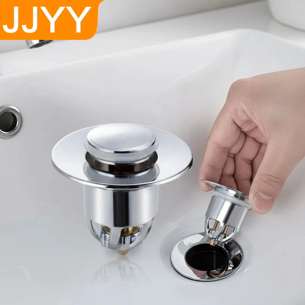 

Stainless Steel Kitchen Sink Drain Filter Converter Bounce Core Push Type Fitting Pipe Adapter Bathroom Basin Strainer