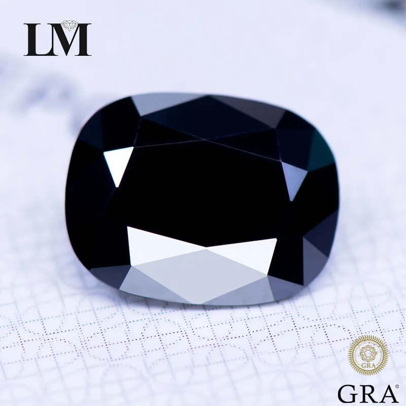 

Moissanite Gemstone Black Color Cushion Cut Lab Grow Diamond For Women Jewelry Making With GRA Certificate Free Shiping Items