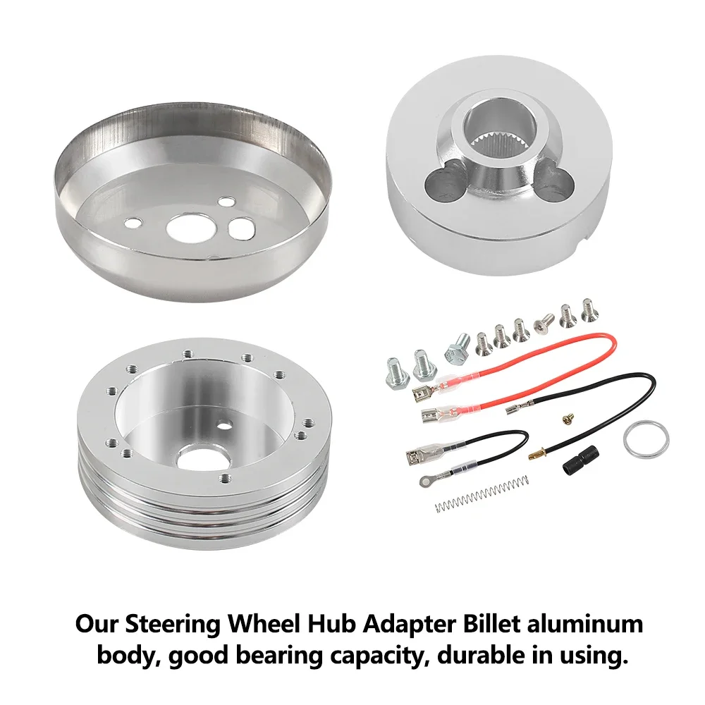 5 & 6 Hole Steering Wheel Hub Adapter Polished Short Hub Connector Kit Aluminum Car Accessories for Chevrolet GMC Pontiac