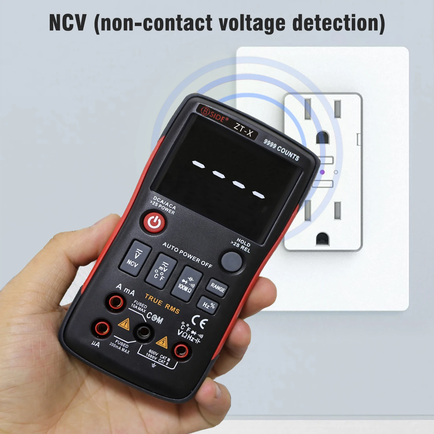 Digital Multimeter BSIDE ZT-X 102A T-RMS Auto Range EBTN LCD DC AC Voltmeter Ammeter Current Capacitor Ohm temp Hz NCV Tester