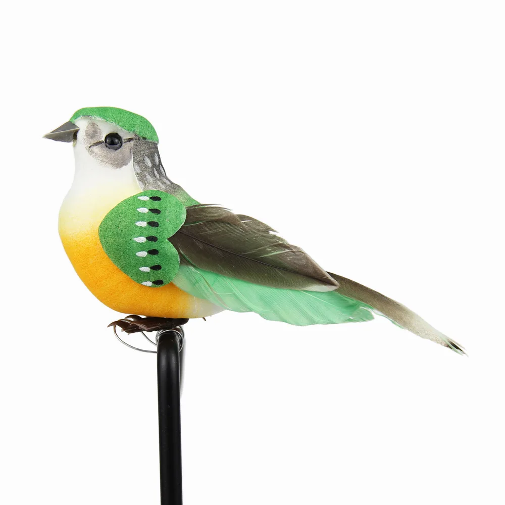 NUOVO 1PC Mini uccelli finti piuma artificiale colombe in schiuma decorazione di nozze luogo ornamento Colore casuale