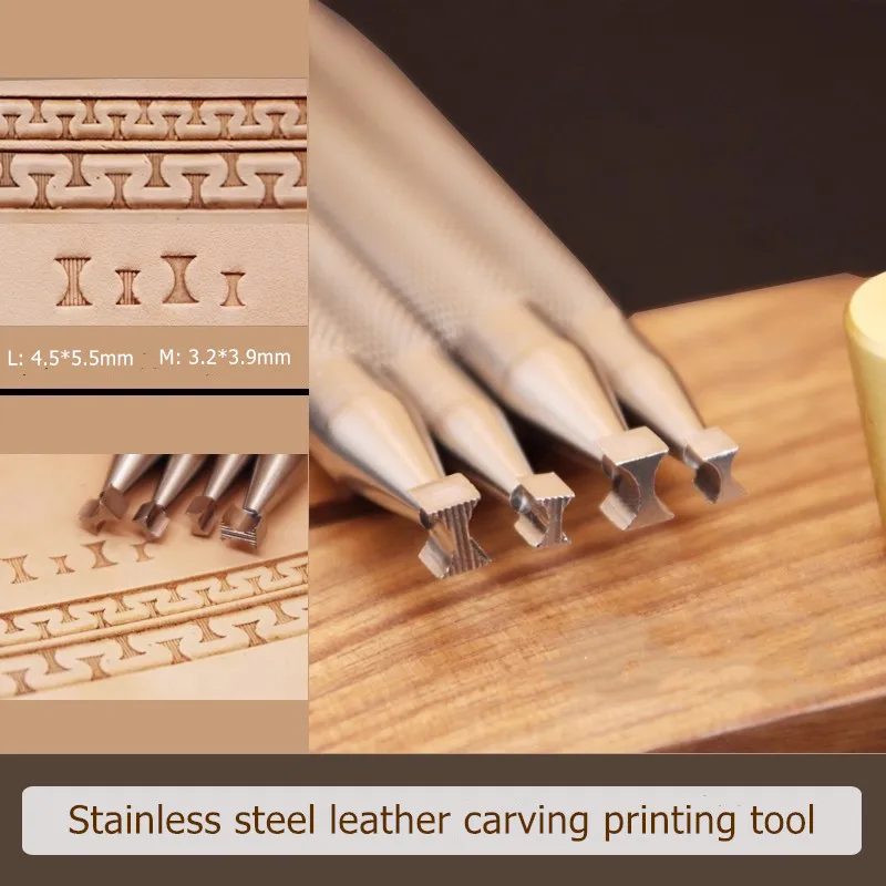 

Filigree Stamp Set L4.5x5.5/M3.2x3.9mm - 304 Stainless Steel Pattern Tool For Leathercraft | Elegant DIY Embossing Kit