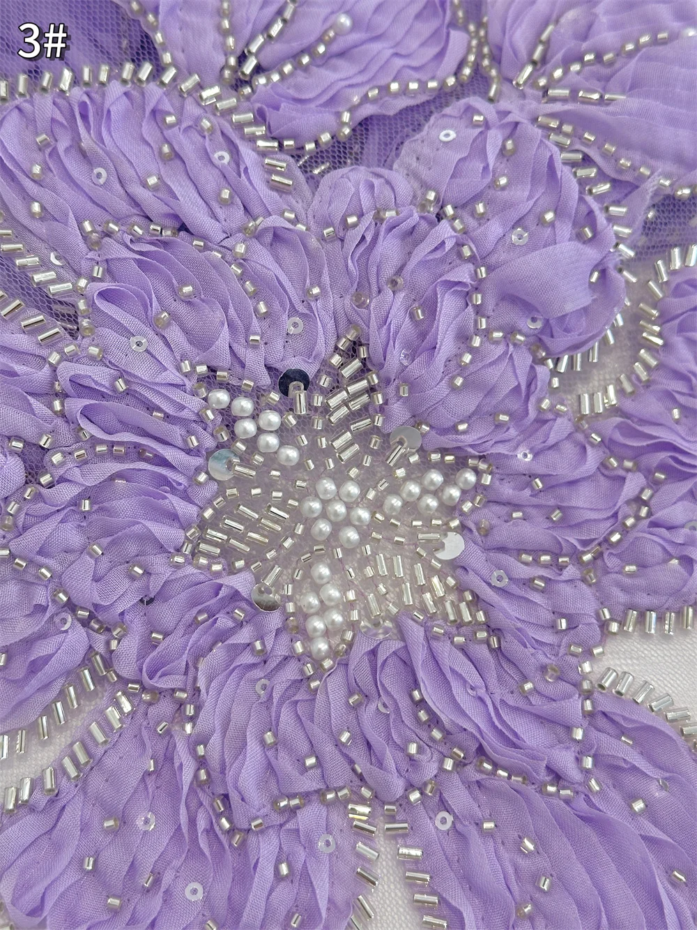 الأفريقي ثلاثية الأبعاد المطرزة زهرة شبكة الخرز الأقمشة المطرزة الترتر النيجيري فستان الزفاف التطريز الملابس النسيج بالجملة #4