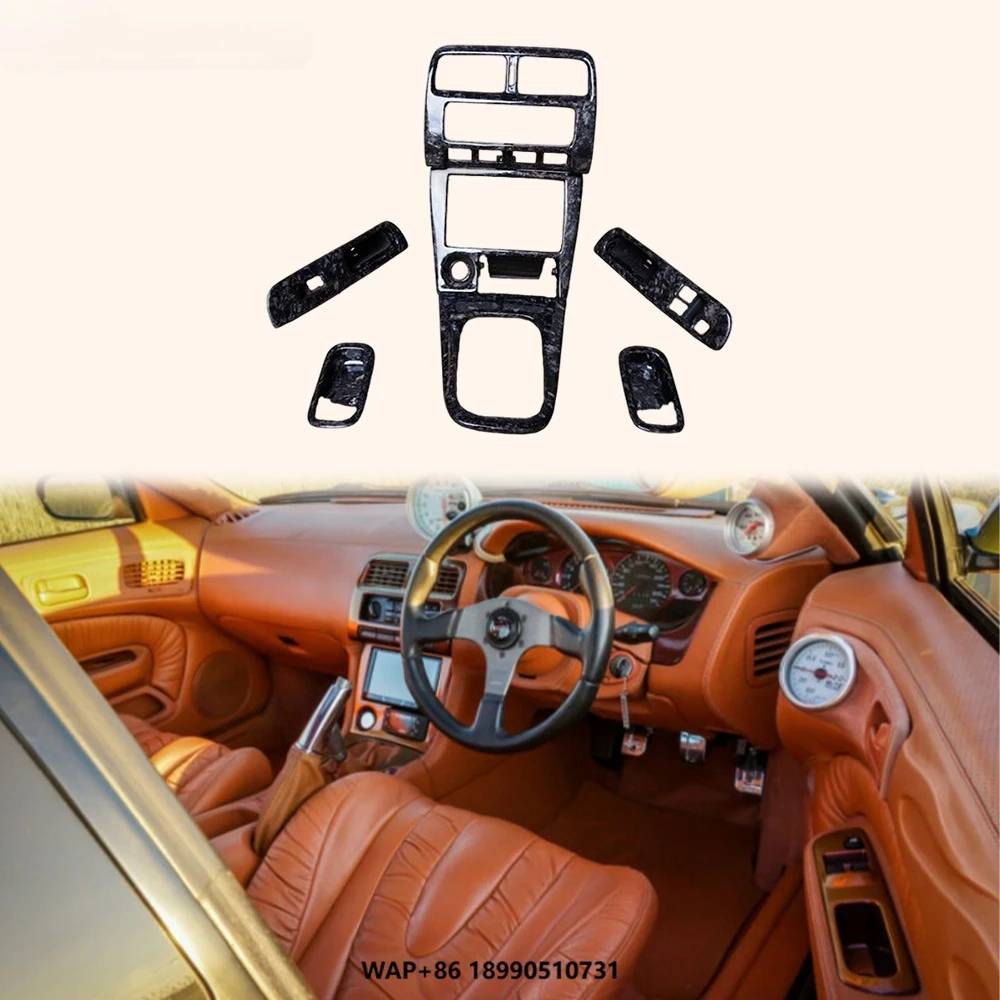 

For Nissan 200SX S14 (RHD Only) Body Parts Forged Carbon Interior Trim Replacements 7pcs