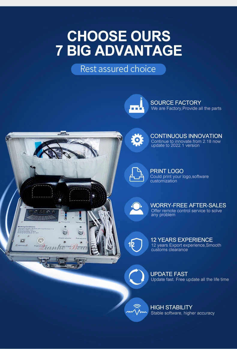 Quantum Therapy Magnetic Resonance Analyzer with TENS slipper and Massage pads for body health