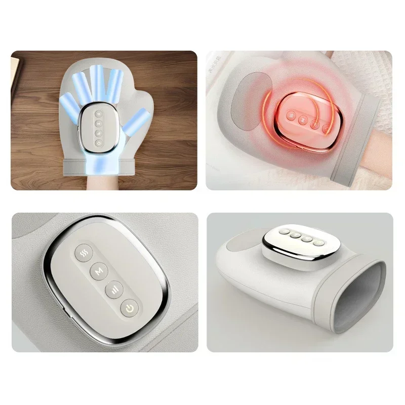 Intelligent Hot Compress Hand Massager Electric Finger Massager Air Compression Vibration Massage For Finger Palm Fatigue Relax
