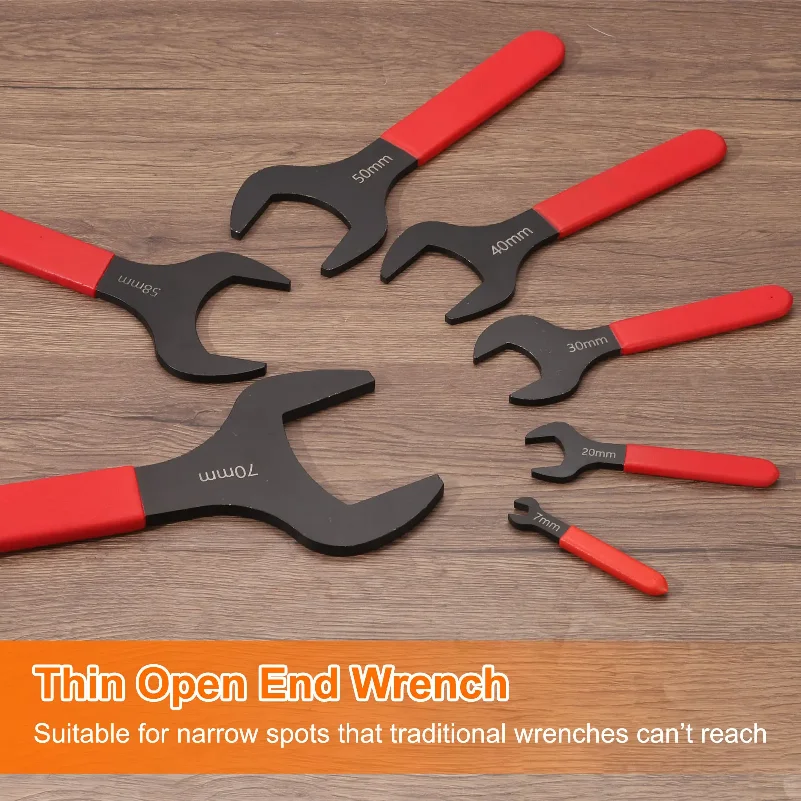 

Metric Single Open End Wrench 15 Degree Offset Angle U-Shaped Spanner Flat Head Blackening for Auto Repair