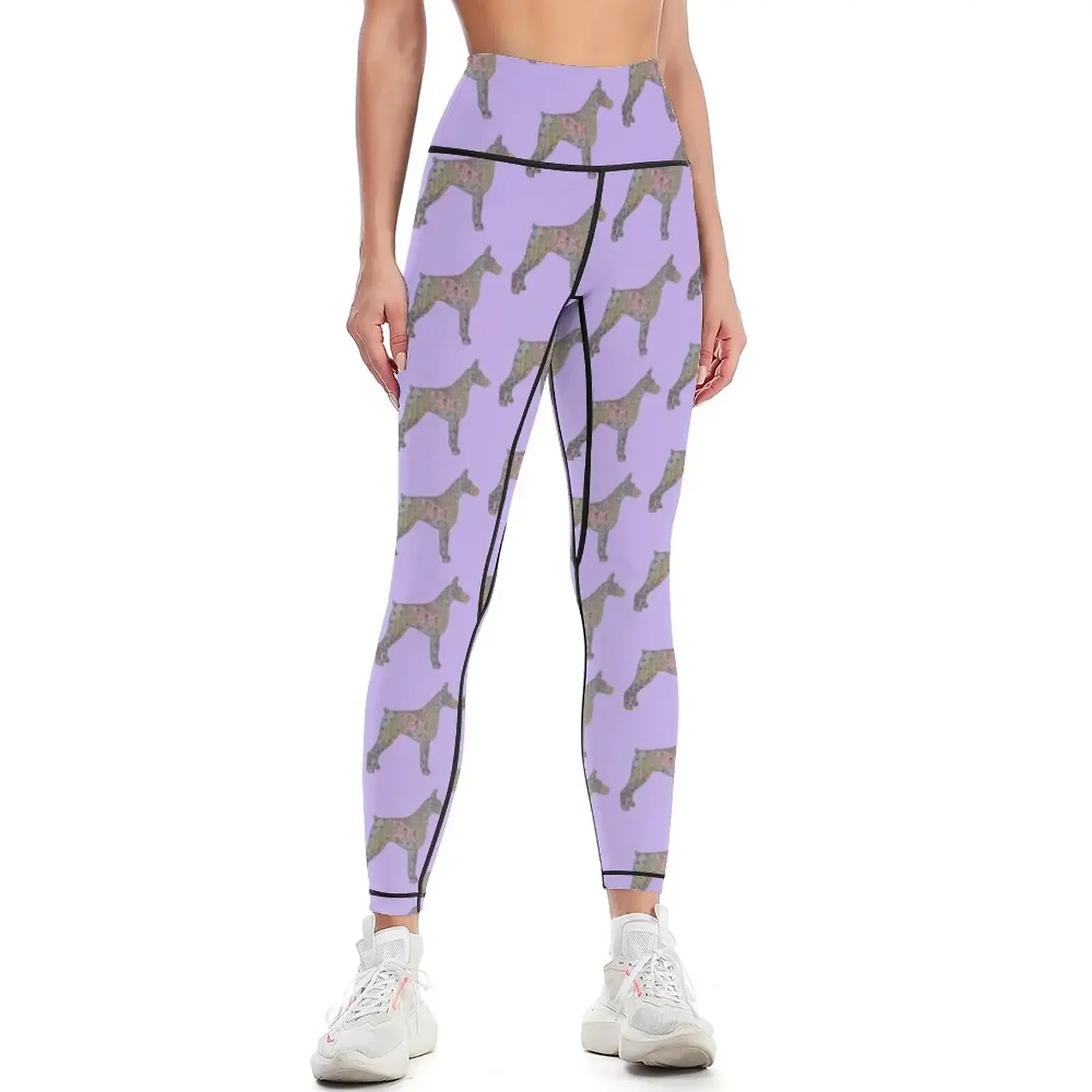 

Blue Quilted Doberman Leggings Fitness's gym clothes sport pants Women sportwear Sports pants for Womens Leggings