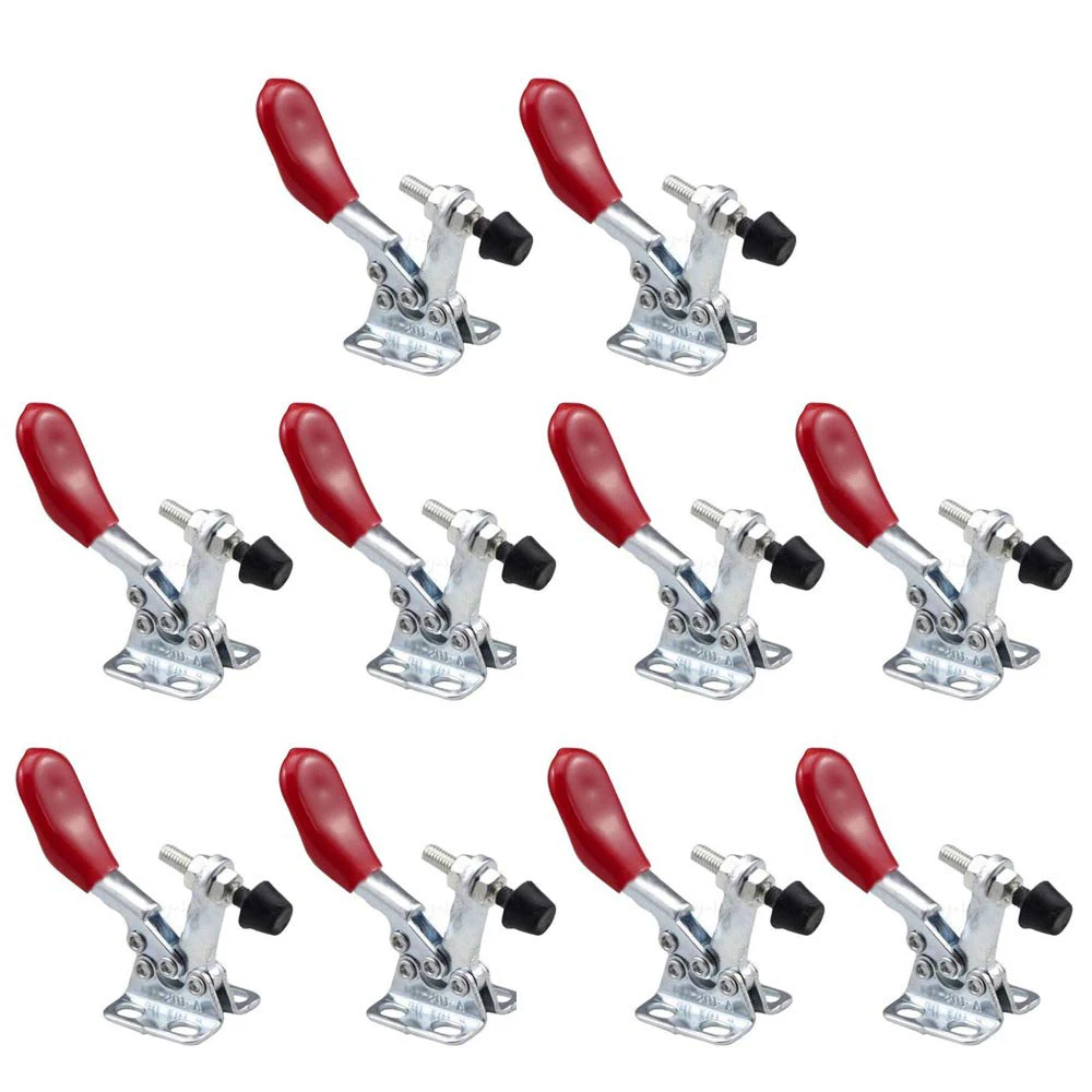 

10 Pcs Red Toggle Clamp GH-201A 27Kg Quick Release Tool Horizontal Clamps Hand New Heavy Duty Tooling Accessory