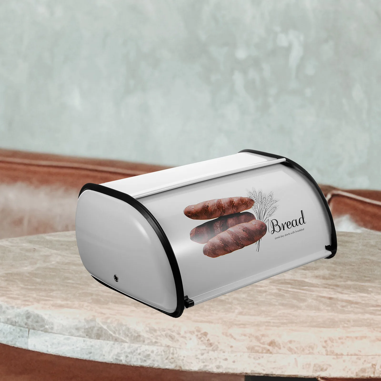 

Iron Bread Box Kitchen Desktop Organizer Vintage Style Multi-Functional Storage Container for Bread Cookies Snacks Countertop