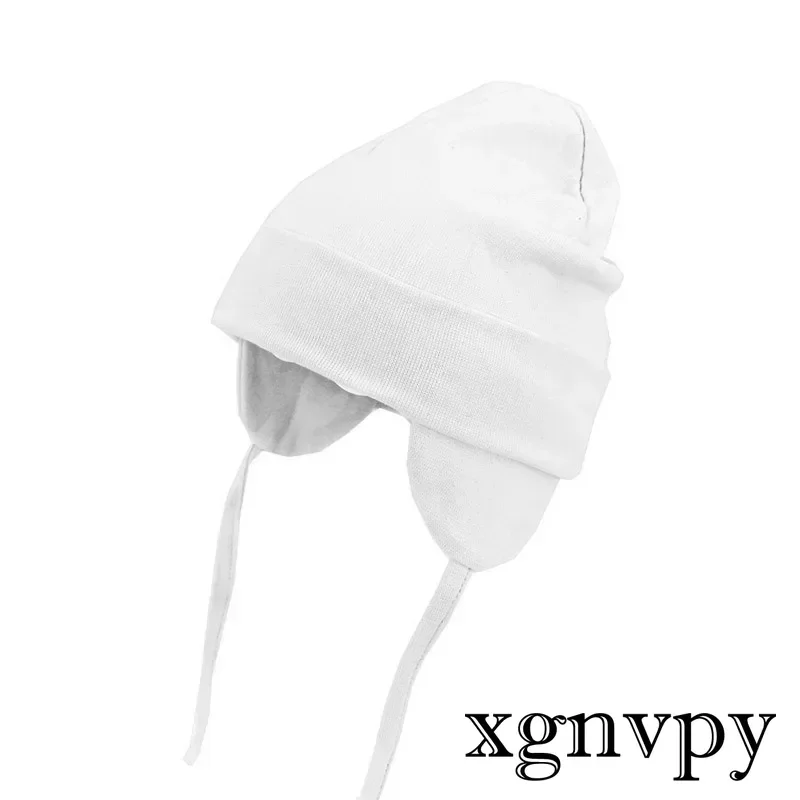 Xgnvpy Autumn Winter Baby Bonnet Hat Solid Color Ear Protection Warm Toddler Beanie Soft Cotton Kids Girls Boys Earflap Cap