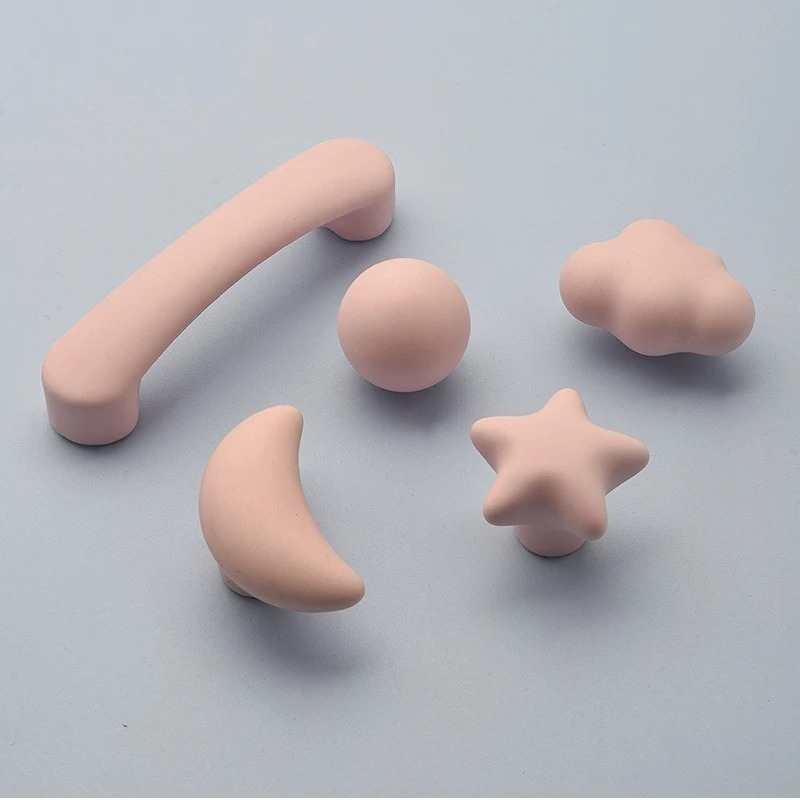 Matte Colorful Star Cloud Cartoon Knob Anti‑Collision Kids Room Wardrobe Cabinet Drawer Handle