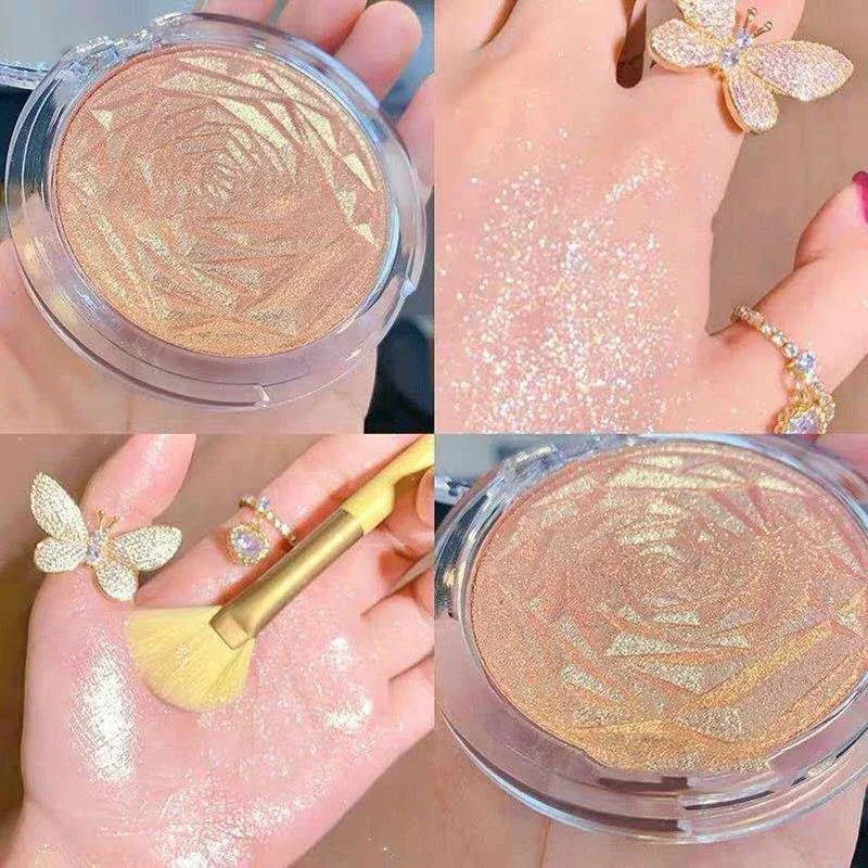 Rose Diamond Highlighter Powder Glitter Palette Face Contour Brighten Makeup single color Shimmer Illuminate High Light Cosmetic