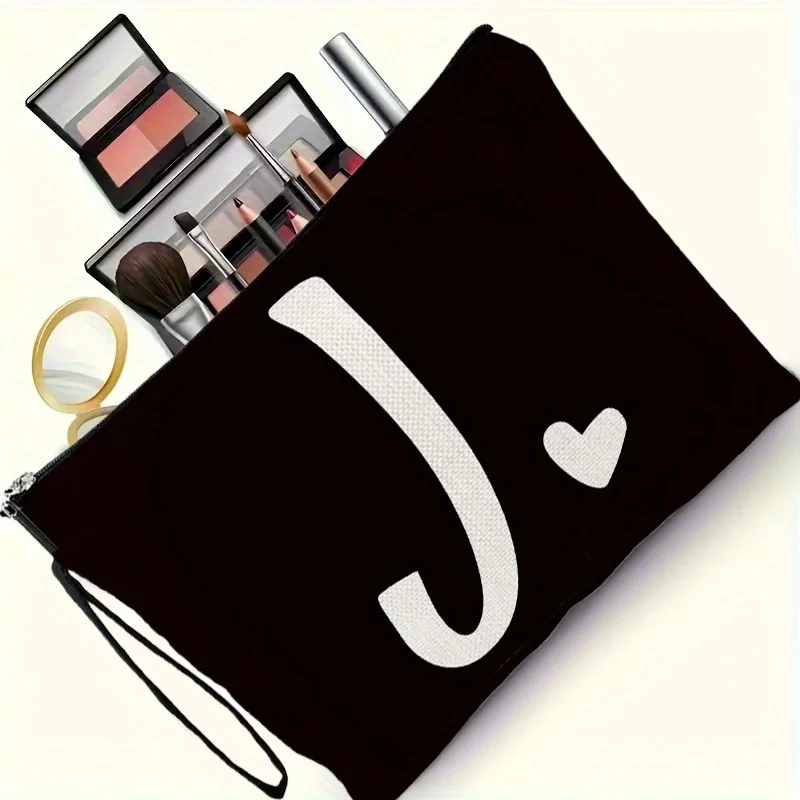 1 bolsa de cosméticos con cremallera con estampado de letras: una bolsa de almacenaje para maquillaje multifuncional y reutilizable, adecuada para viajes, vacaciones, viajes de negocios, fitness y actividades al aire libre, ideal como regalo de boda, regalo de cumpleaños, regalo de Navidad o regalo de aniversario