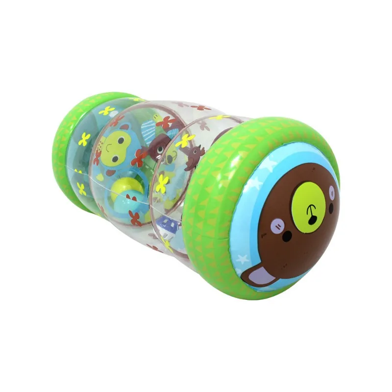 PVC Inflatable Roller Baby Crawling Toy with Rattles Rolling Play Roller Inflatable Rattle Toy for Toddlers Infant Plaything