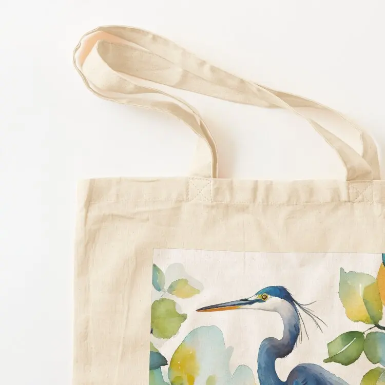 The Majestic Blue Heron in Watercolor Tote Bag حقيبة تسوق بعجلات حقيبة يد رجالية للمتسوقين حقيبة يد قماشية