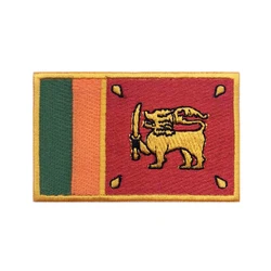 Sri Lanka flag Patches Armband Embroidered Patch Hook & Loop Iron On Embroidery  Badge Military Stripe