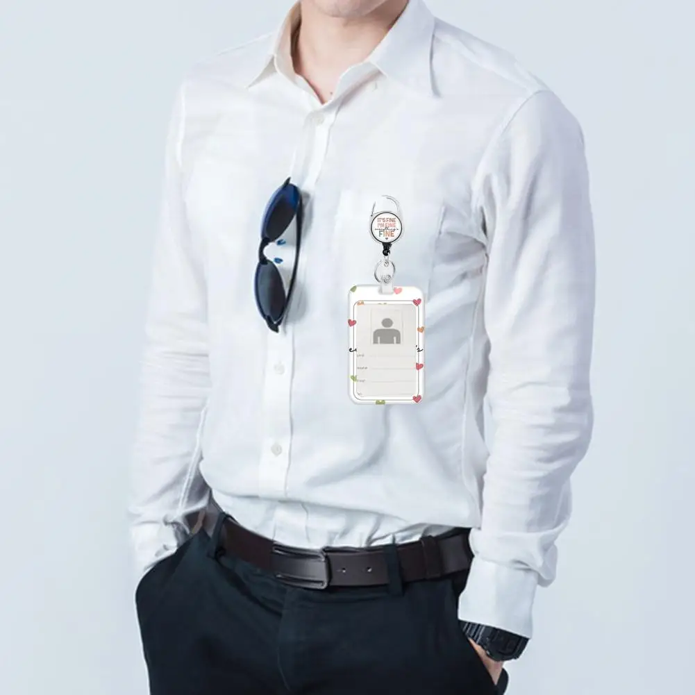 حامل شارة مع بكرة قابل للسحب قابل للتعديل الشريحة المفتوحة حماية بطاقة قوس قزح ID اسم العلامة العمل شارة كليب اللوازم المكتبية