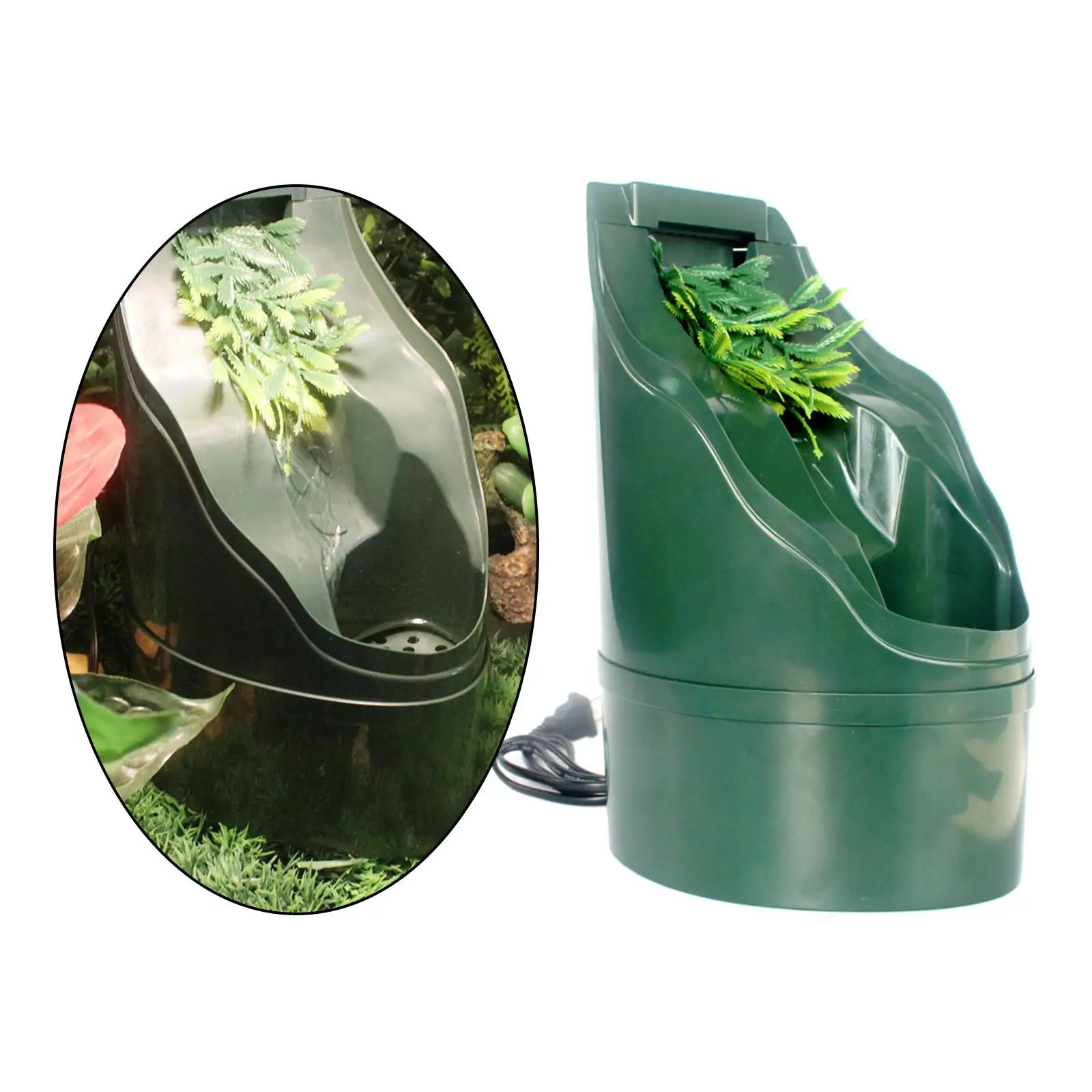 

Питьевой фонтан для рептилий с фильтрующей подушечкой, автоматическая чаша для подачи воды для бородатого дракона, змеи, ящерицы, среда обитания