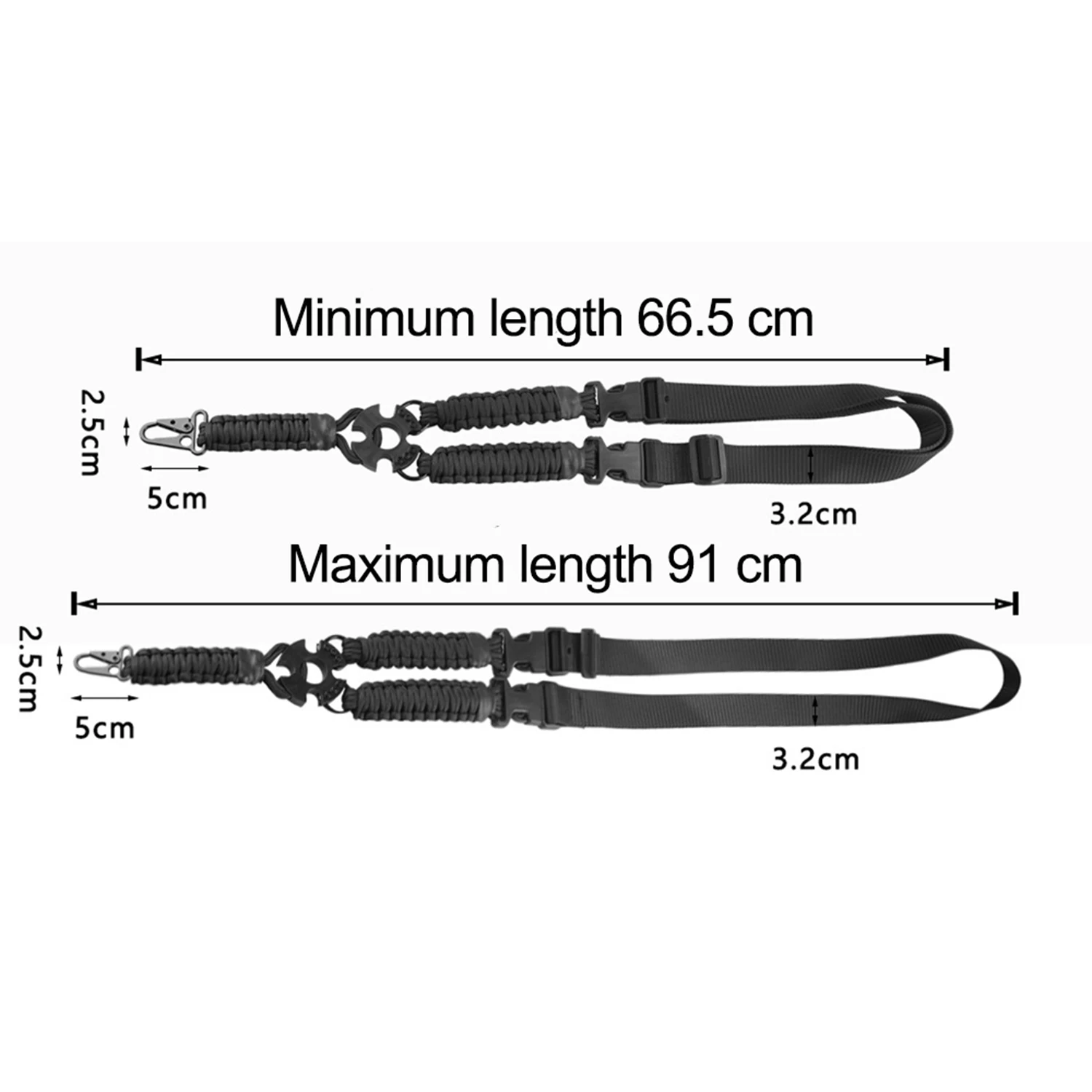 Nylon Single Point Gun Sling CS Tactical Diagonal Safety Gun Rope Multiuse Rifle Airsoft Slings Outdoor Adjust Shoulder Strap