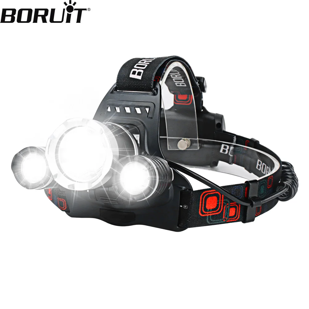 BORUiT HP700 LED Headlamp 1000LM L2 XPE USB Rechargeable Super Bright Headlight Built-in battery Camping Hunting Fishing Lantern