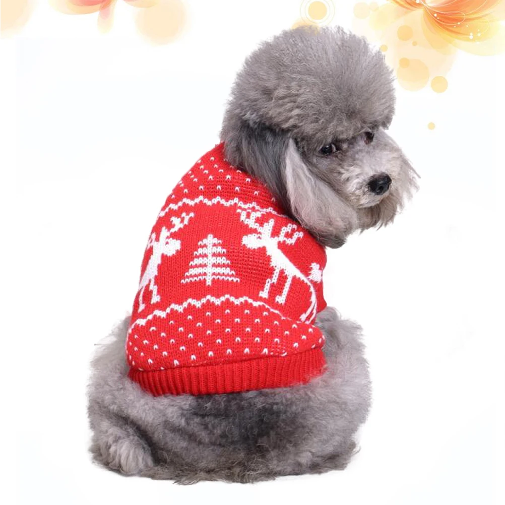 

Pet Christmas Sweater Dog Puppy Outfit Clothing Small Winter Clothes Festive Halloween