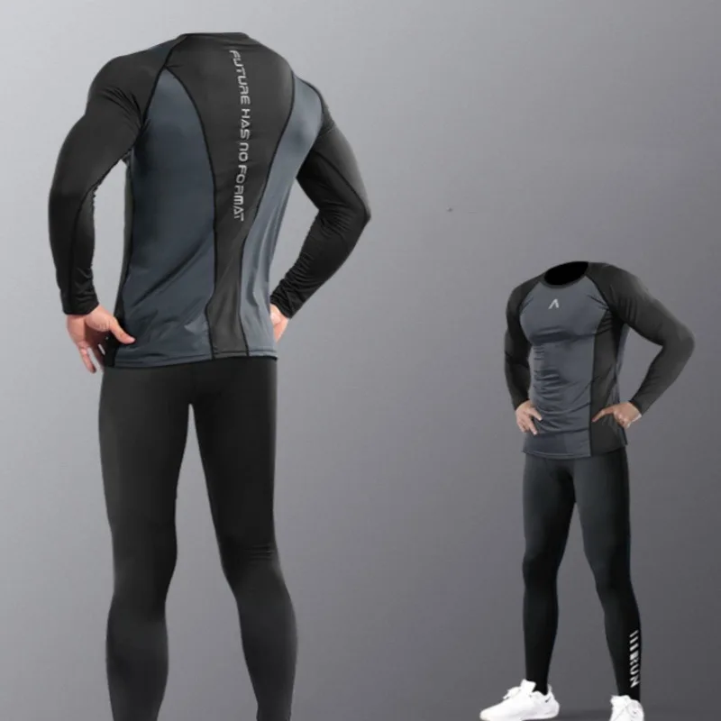 

Running sports top, men's quick drying shirt, round neck base shirt, high stretch tight fitting clothes, sports training clothes