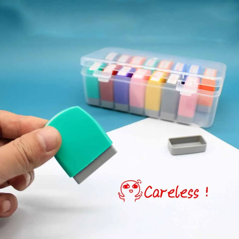 ختم التشجيع بالحبر الذاتي ، ختم التعليق باللغة الإنجليزية ، أداة التدريس ، الفصل حساس للضوء ، ختم المكافأة ، لعبة هدية للأطفال #3