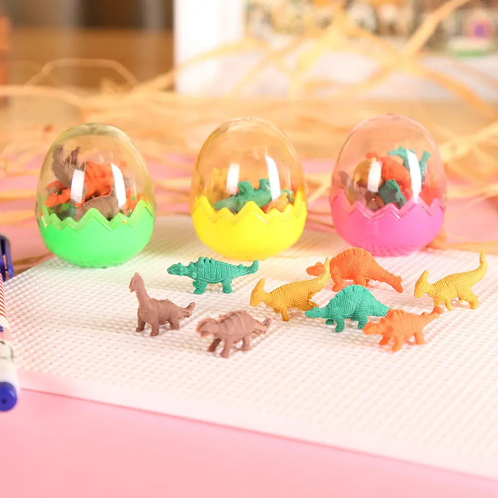 

12Pcs Dinosaur Egg Erasers Premium Cartoon Creative School Supplies for Student Gift Novelty Stationery Cartoon Eraser