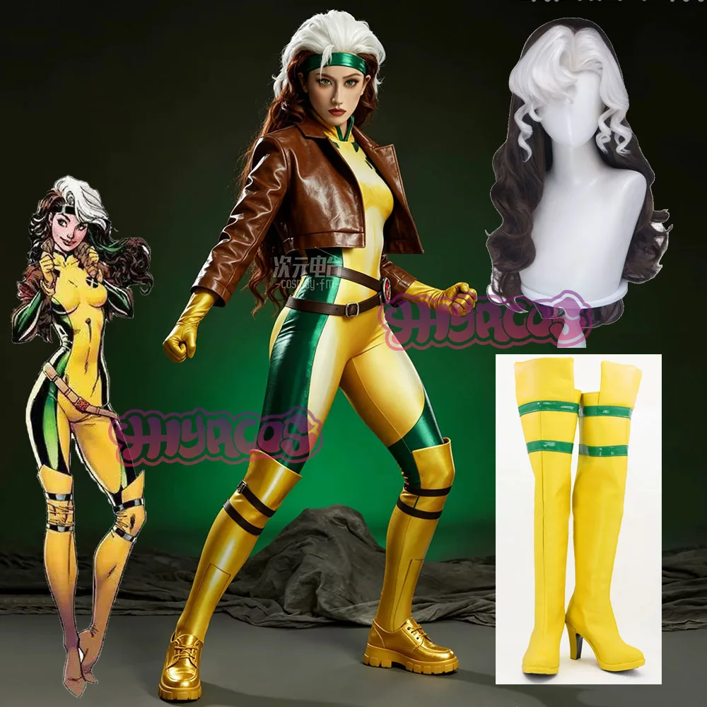 Anime Annaa Mariee Cosplay Costume Game Women Yellow Corset Bodysuit RRoguee Cosplay Costume Halloween Wig Shoes Accessories