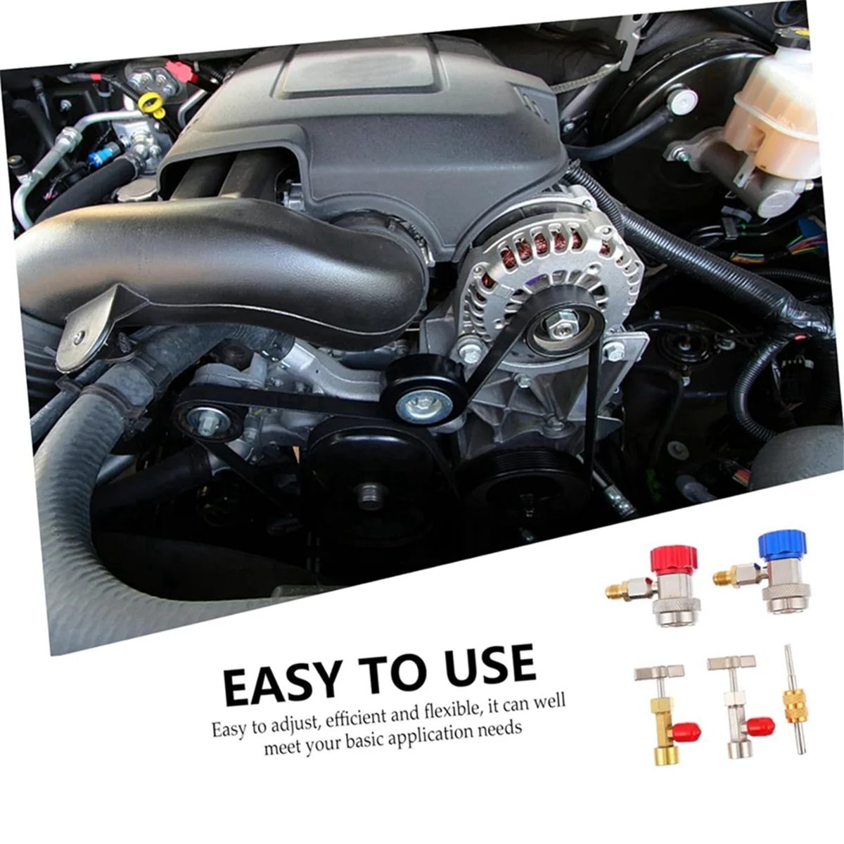 طقم شحن مبردات ABNJ Automotive R134a مع صمام صنبور الخزان، قارنة توصيل سريعة وأداة إزالة قلب الصمام