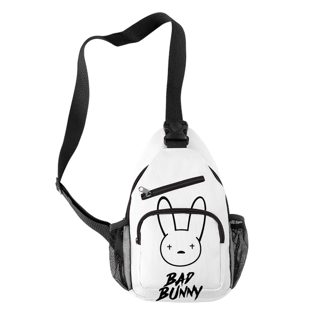 

Cartoon Popular Cool Bad bunny Crossbody Chest Bags Oxford Waterproof Boys/Girls Sports Travel Bags 3D Print Shoulder Bags