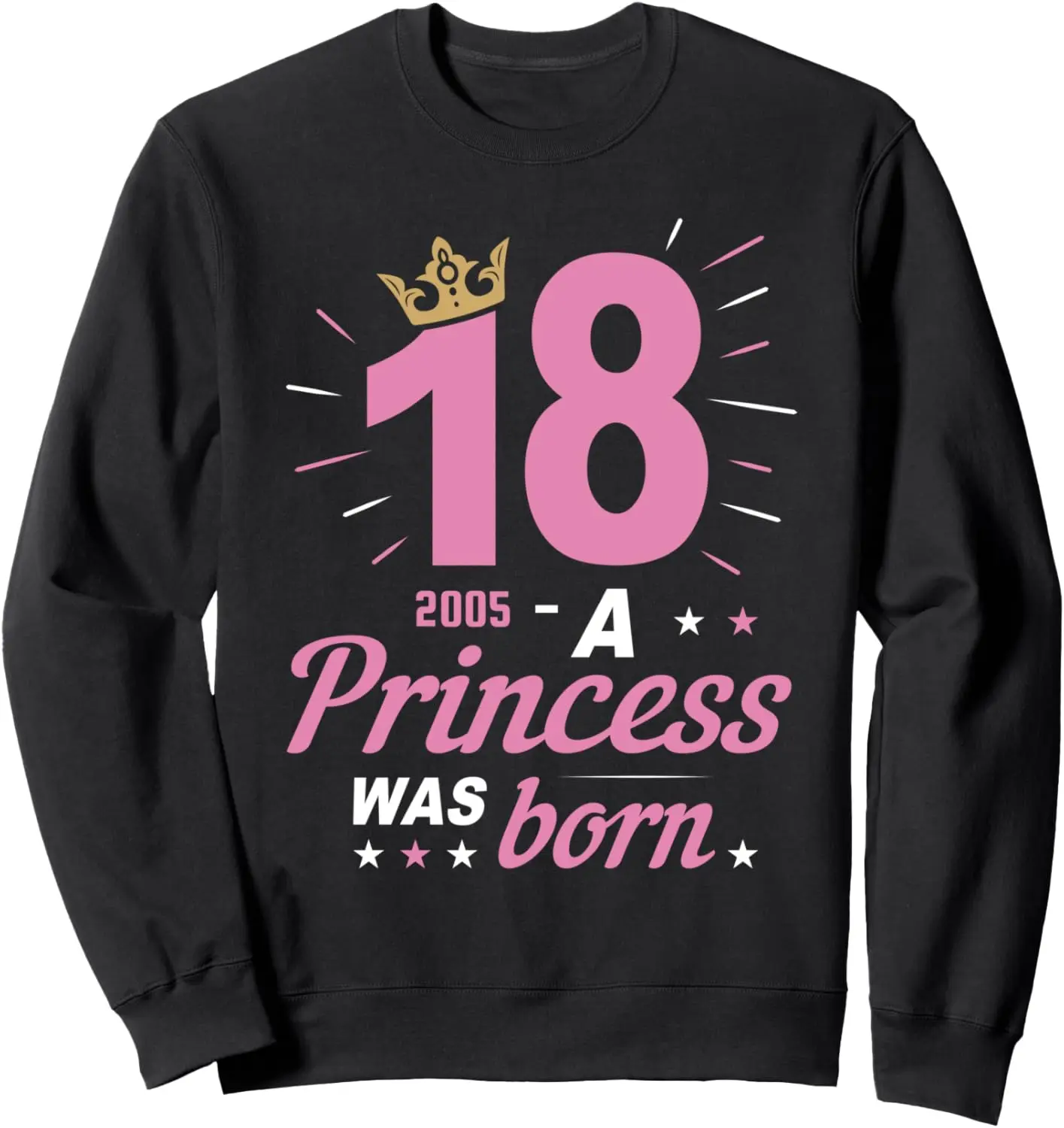 

18 Birthday A Princess Was Born Vintage 2005 Sweatshirt