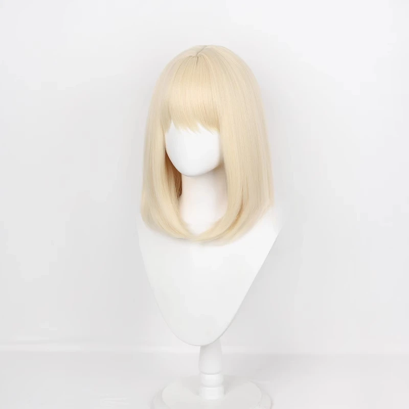 أنيمي ميسومي أويكا شعر مستعار تأثيري الكبار النساء الفتيات قصيرة مستقيم شقراء الشعر المستعار هالوين زي الدعائم الملحقات