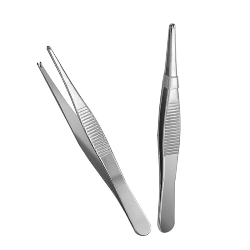 2024 New 125mm Tissue Holding Forceps Surgical Home Tissue Tweezers Heat Resistant Dressing Forceps with 10mm Width Lightweight